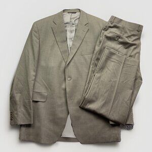 Jack Victor Verona CT Super 110 Beige Wool Suit Jacket Pants Men's Size 44R 38R